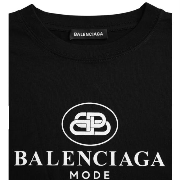 Women’s Balenciaga, Black Cotton Logo Crewneck Shirt, size M, BNWT - Picture 4 of 9